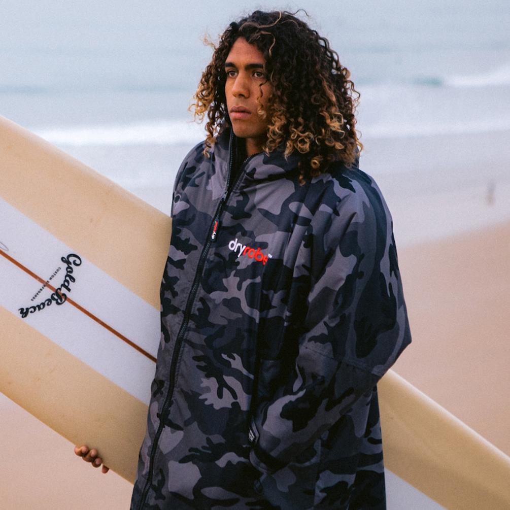 dryrobe Advance Long Sleeve Changing Robe - Black Camo / Black Extra Image 5